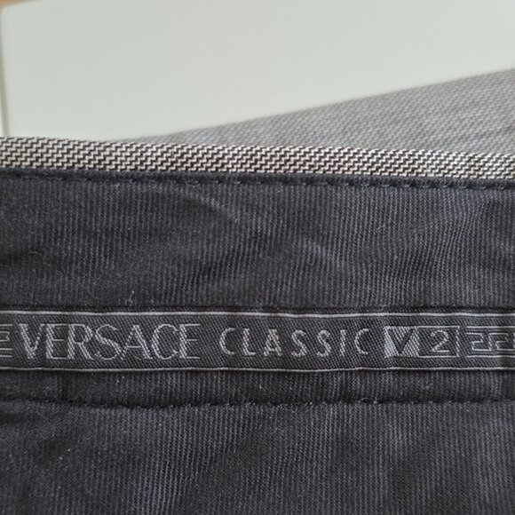 Versace Classic V2 Dress Pants Men IT 50 US 34 Heathered Gray Wool Pockets Lined - Picture 3 of 16